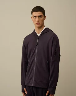 Sweatshirts<C.P. Company Diagonal Raised Fleece Zipped Hooded Sweatshirt Nightshade – Purple