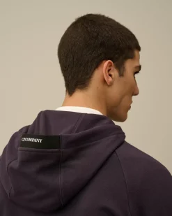 Sweatshirts<C.P. Company Diagonal Raised Fleece Zipped Hooded Sweatshirt Nightshade – Purple