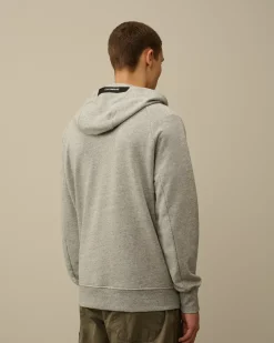 Sweatshirts<C.P. Company Diagonal Raised Fleece Zipped Hooded Sweatshirt Greystone Melange