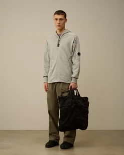 Sweatshirts<C.P. Company Diagonal Raised Fleece Zipped Hooded Sweatshirt Greystone Melange