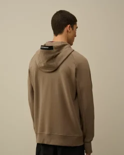 Sweatshirts<C.P. Company Diagonal Raised Fleece Zipped Hooded Sweatshirt Walnut – Beige