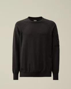 Jumpers<C.P. Company Extra Fine Merino Wool Crew Neck Stitched Knit Black Sand