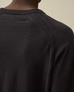 Jumpers<C.P. Company Extra Fine Merino Wool Crew Neck Stitched Knit Black Sand