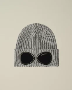 Hats<C.P. Company Extra Fine Merino Wool Goggle Beanie Griffin Grey