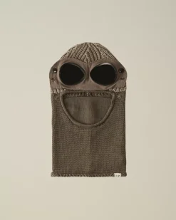 Hats<C.P. Company Extra Fine Merino Wool Goggle Balaclava Walnut – Beige