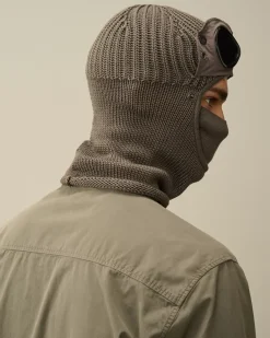 Hats<C.P. Company Extra Fine Merino Wool Goggle Balaclava Walnut – Beige