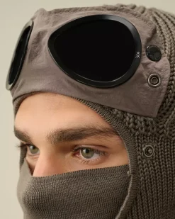 Hats<C.P. Company Extra Fine Merino Wool Goggle Balaclava Walnut – Beige