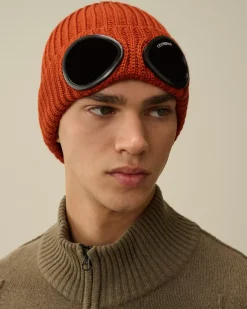 Hats<C.P. Company Extra Fine Merino Wool Goggle Beanie Bombay Brown