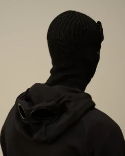 Hats<C.P. Company Extra Fine Merino Wool Goggle Balaclava Black