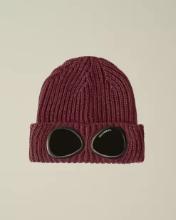 Hats<C.P. Company Extra Fine Merino Wool Goggle Beanie Potent Purple