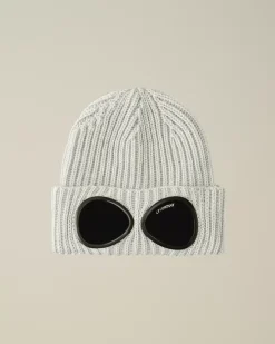Hats<C.P. Company Extra Fine Merino Wool Goggle Beanie Moon Melange – Grey