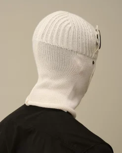Hats<C.P. Company Extra Fine Merino Wool Goggle Balaclava Gauze White