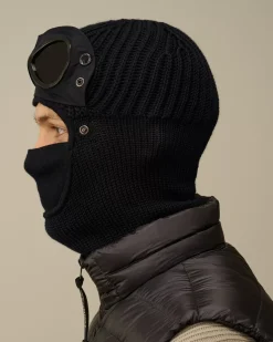 Hats<C.P. Company Extra Fine Merino Wool Goggle Balaclava Total Eclipse – Blue
