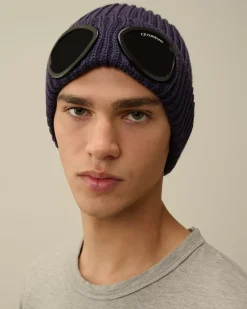 Hats<C.P. Company Extra Fine Merino Wool Goggle Beanie Nightshade – Purple