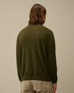 Jumpers<C.P. Company Extra Fine Merino Wool Half Zipped Knit Ivy Green