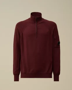 Jumpers<C.P. Company Extra Fine Merino Wool Half Zipped Knit Potent Purple