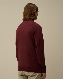 Jumpers<C.P. Company Extra Fine Merino Wool Half Zipped Knit Potent Purple
