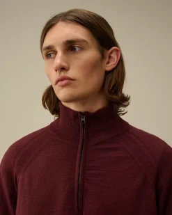 Jumpers<C.P. Company Extra Fine Merino Wool Half Zipped Knit Potent Purple