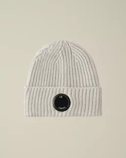 Hats<C.P. Company Extra Fine Merino Wool Lens Beanie Moon Melange – Grey