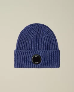 Hats<C.P. Company Extra Fine Merino Wool Lens Beanie Estate Blue