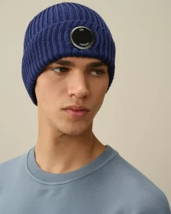 Hats<C.P. Company Extra Fine Merino Wool Lens Beanie Estate Blue