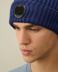 Hats<C.P. Company Extra Fine Merino Wool Lens Beanie Estate Blue