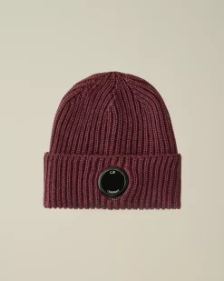 Hats<C.P. Company Extra Fine Merino Wool Lens Beanie Potent Purple