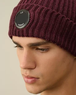 Hats<C.P. Company Extra Fine Merino Wool Lens Beanie Potent Purple