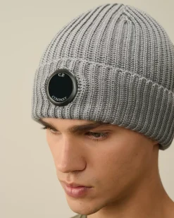 Hats<C.P. Company Extra Fine Merino Wool Lens Beanie Griffin Grey