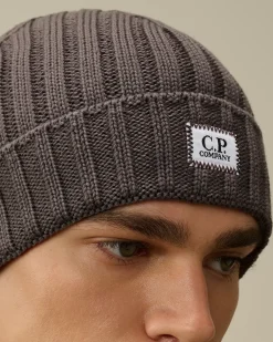 Hats<C.P. Company Extra Fine Merino Wool Logo Beanie Boulevard – Violet