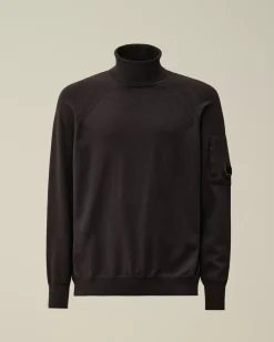 Jumpers<C.P. Company Extra Fine Merino Wool Turtleneck Knit Black Sand