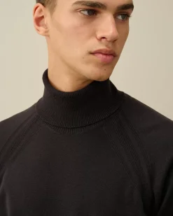 Jumpers<C.P. Company Extra Fine Merino Wool Turtleneck Knit Black Sand