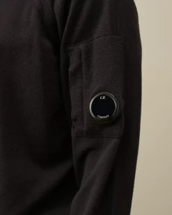 Jumpers<C.P. Company Extra Fine Merino Wool Turtleneck Knit Black Sand