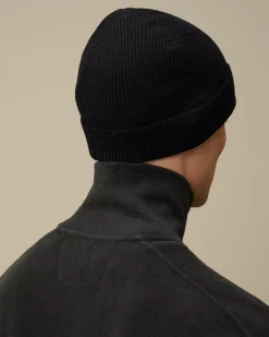 Hats<C.P. Company Extrafine Merino Wool Lens Beanie Total Eclipse – Blue