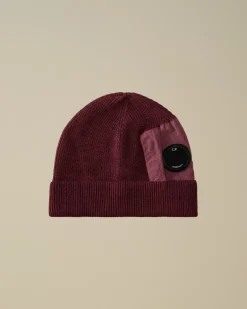 Hats<C.P. Company Extrafine Merino Wool Lens Beanie Potent Purple