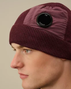 Hats<C.P. Company Extrafine Merino Wool Lens Beanie Potent Purple