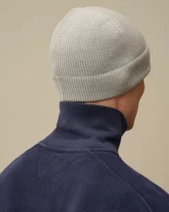 Hats<C.P. Company Extrafine Merino Wool Lens Beanie Moon Melange – Grey