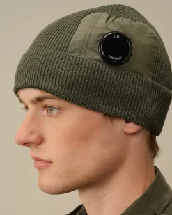 Hats<C.P. Company Extrafine Merino Wool Lens Beanie Grape Leaf – Green