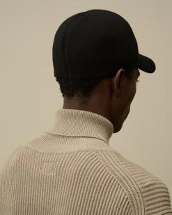Hats<C.P. Company Extrafine Merino Wool Logo Cap Black