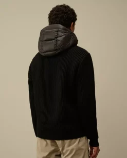 Jumpers<C.P. Company Extrafine Merino Wool Mixed Hooded Knit Black