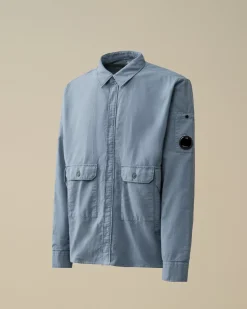 Overshirt<C.P. Company Flannel Lined Overshirt Flint Stone – Blue