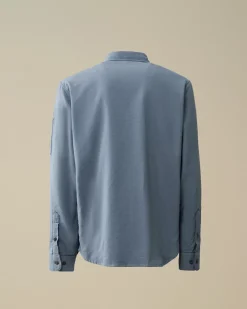 Overshirt<C.P. Company Flannel Lined Overshirt Flint Stone – Blue