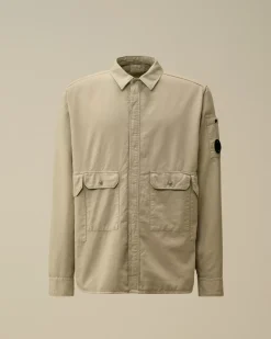 Overshirt<C.P. Company Flannel Lined Overshirt Vintage Khaki – Beige