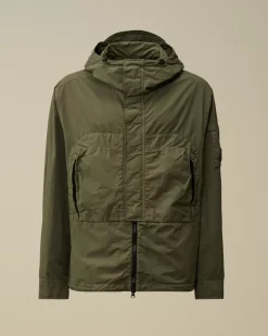 Overshirt<C.P. Company Flatt Nylon Hooded Overshirt Grape Leaf – Green