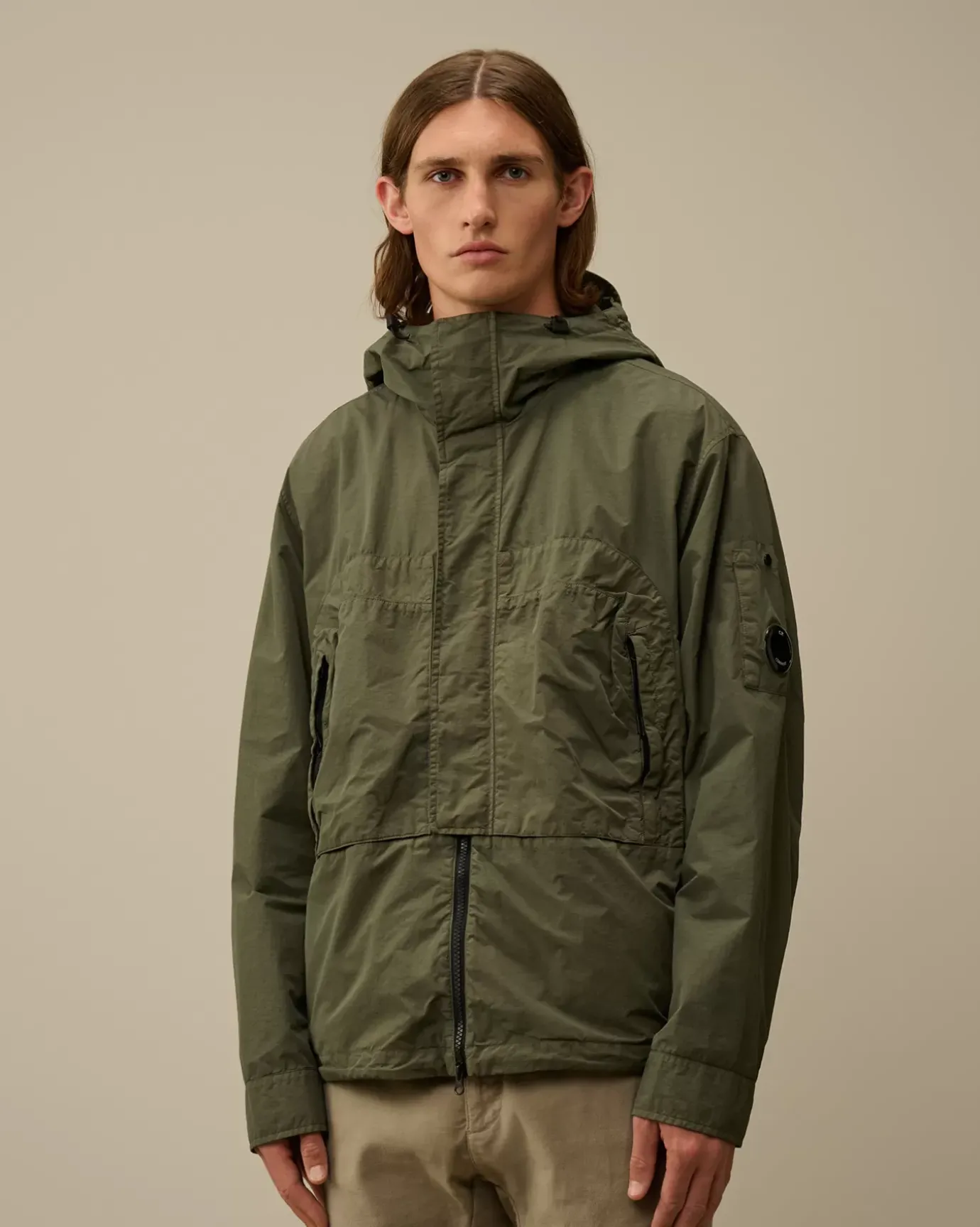 Overshirt<C.P. Company Flatt Nylon Hooded Overshirt Grape Leaf – Green