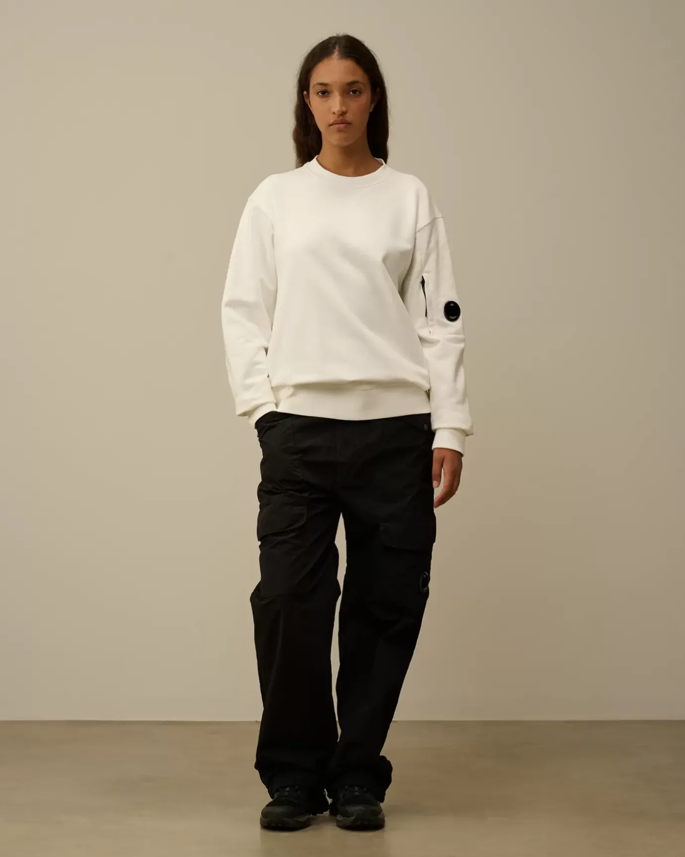 Trousers<C.P. Company Flatt Nylon Loose Utility Pants Black