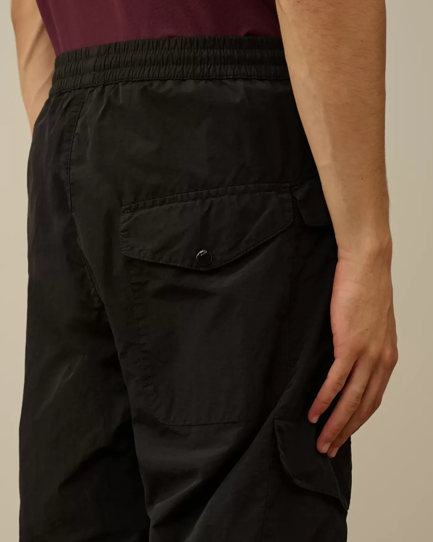 Trousers<C.P. Company Flatt Nylon Loose Utility Pants Black