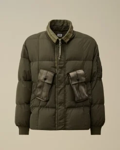 Jacket & Coats<C.P. Company Flatt Nylon Short Down Jacket Grape Leaf – Green
