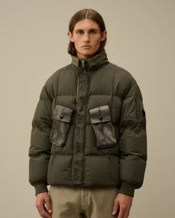 Jacket & Coats<C.P. Company Flatt Nylon Short Down Jacket Grape Leaf – Green
