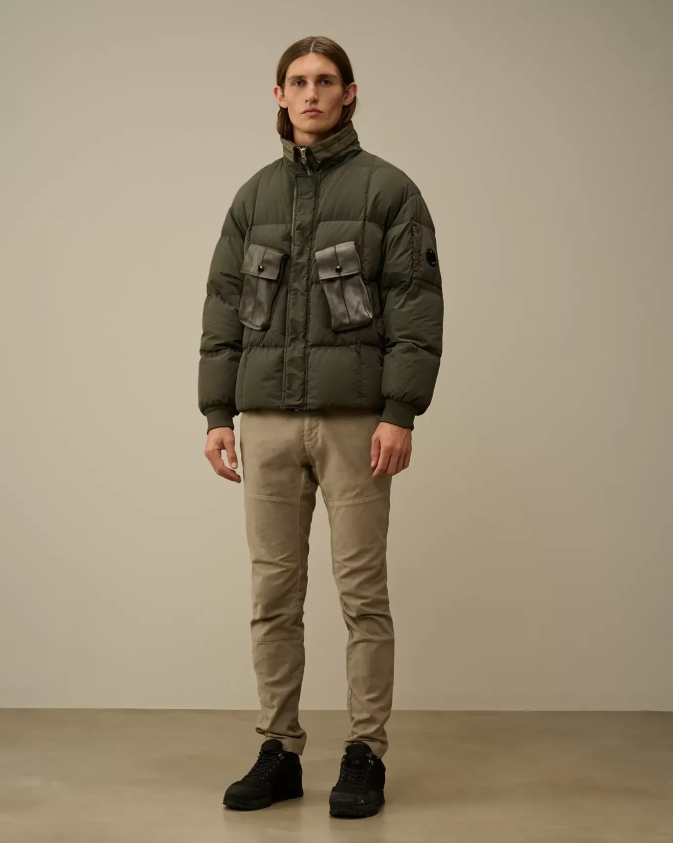 Jacket & Coats<C.P. Company Flatt Nylon Short Down Jacket Grape Leaf – Green